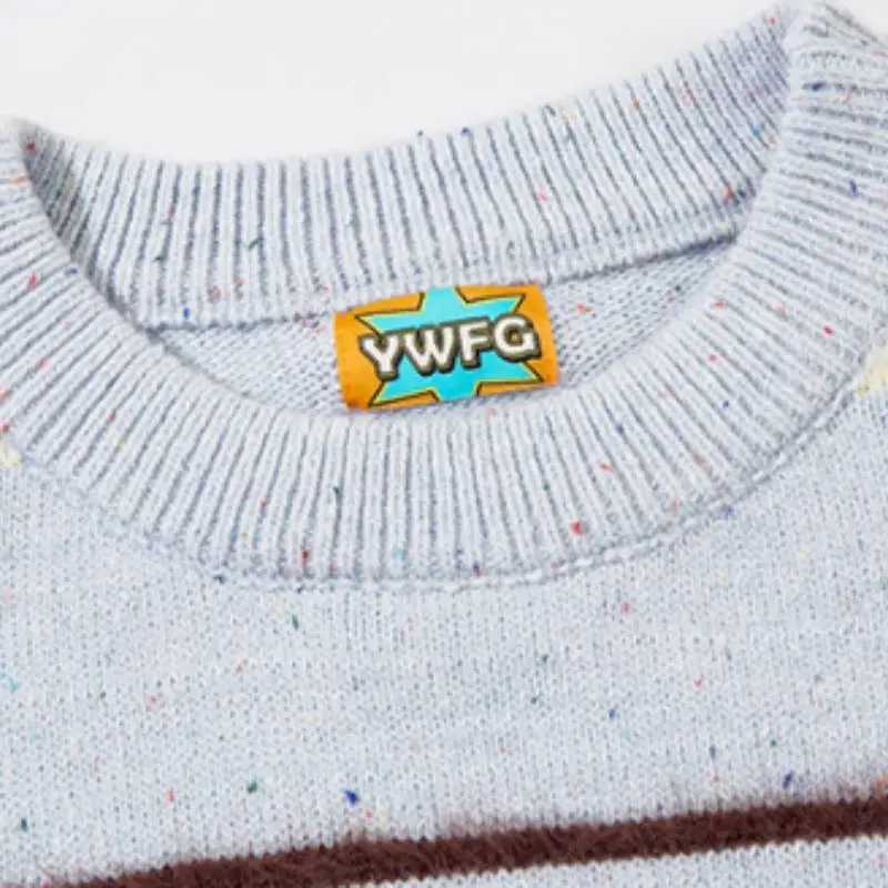 Street Trend BF Style Button Stripe Lazy Sweater-5