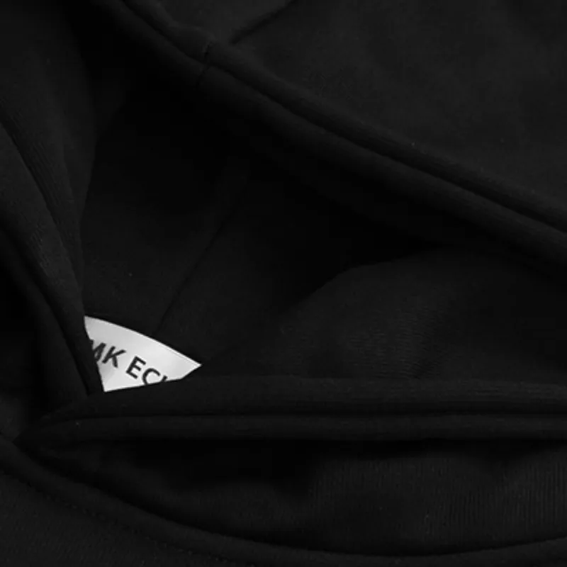 Retro Dark Ghost Print Fleece High Street Loose Hoodie-10