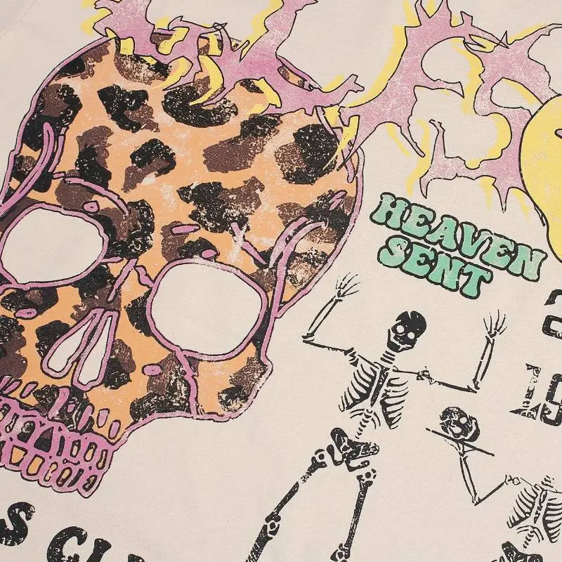 Retro Loose Skull Short Sleeved T Shirt-2