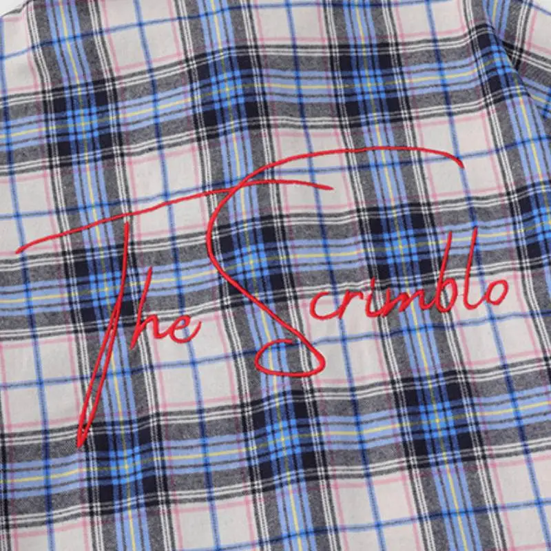 High Street Star Embroidered Plaid Short sleeved Shirt-4