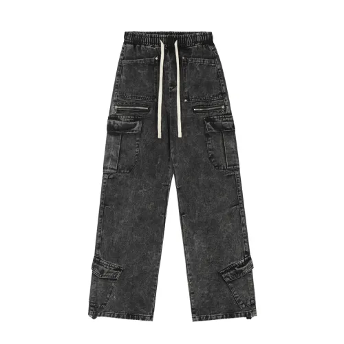 High Street Vintage Washed Old Multi-Pocket Tooling Jeans