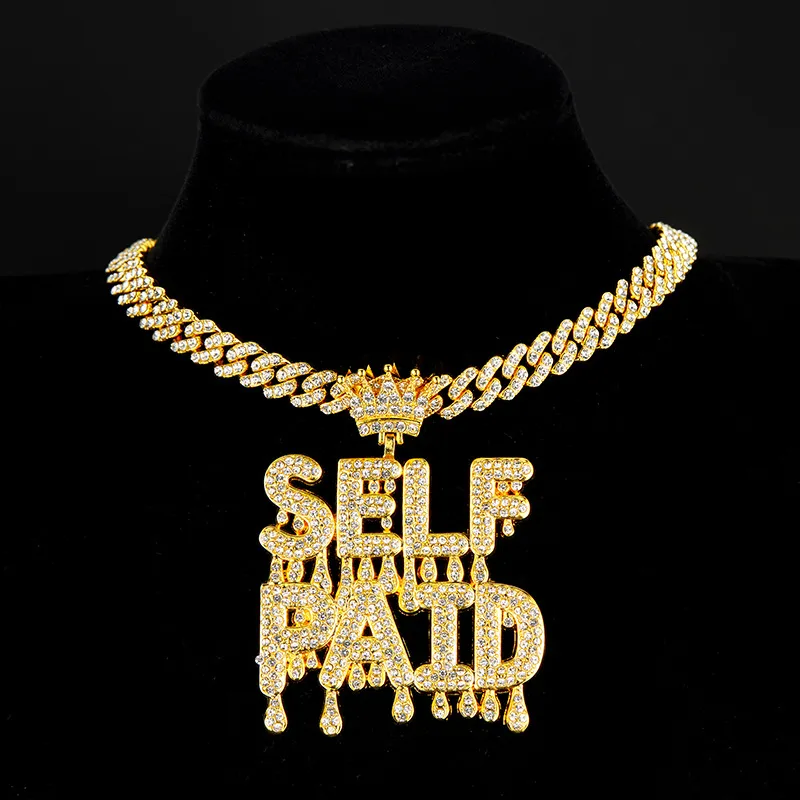 Diamond Buckle Water Drop Pendant Necklace-1