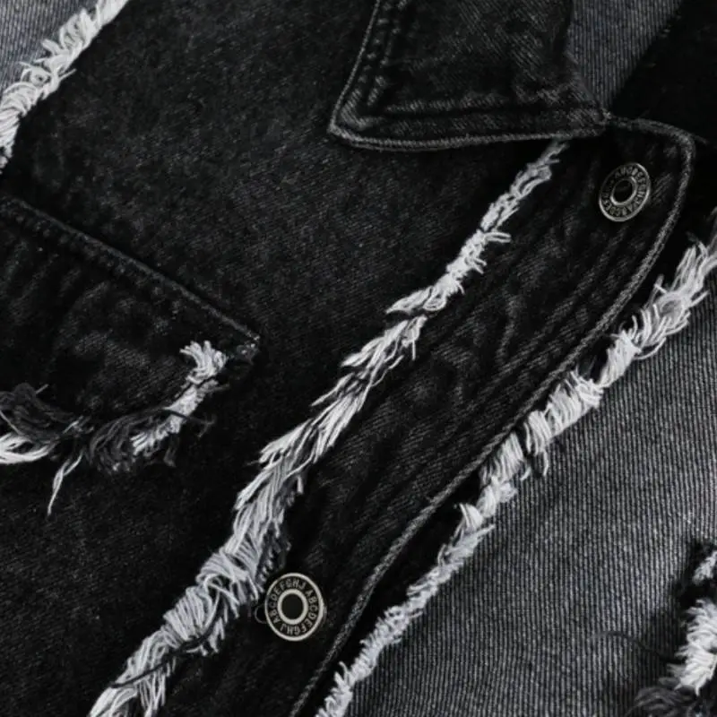 Retro Fried Stitching Casual Loose Denim Jacket-2