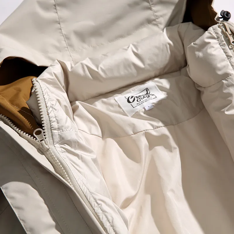 Contrast Stitching Hooded Down Jacket-3
