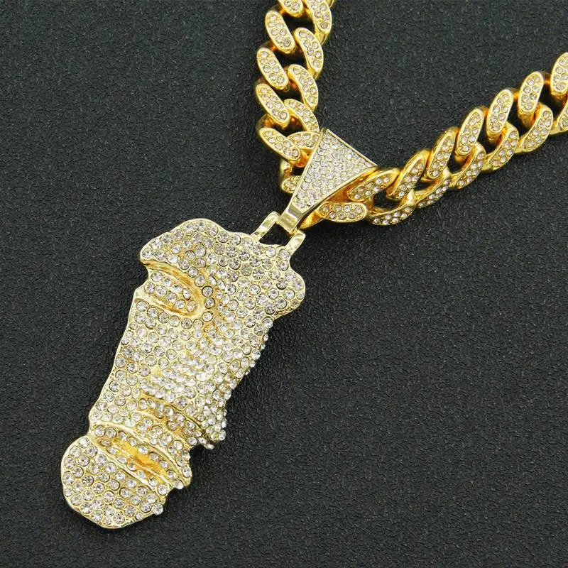 Half Face Portrait Pendant Necklace-2