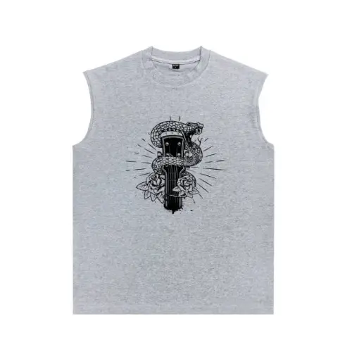 Letter Print Sleeveless T-Shirt