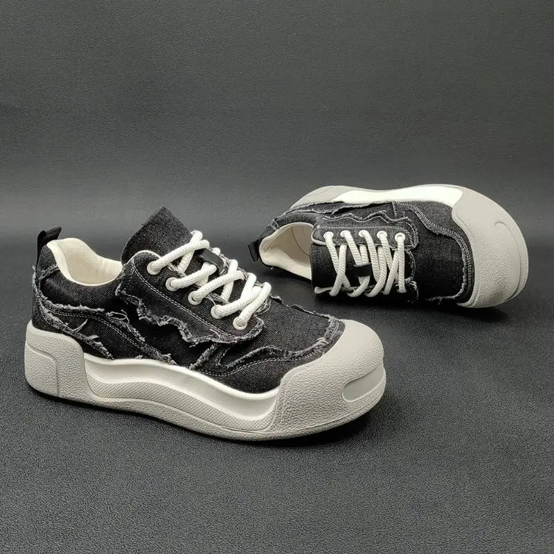 Retro Washed Denim Canvas Shoes-7