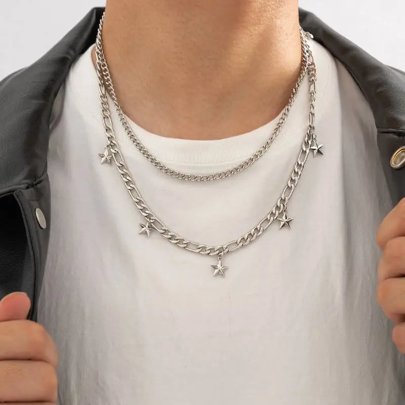 Five Pointed Star Pendant Necklace-1