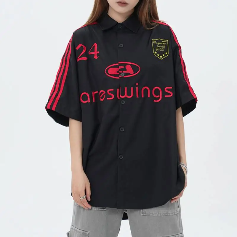 Comfortable Simple Letter Shirt-3