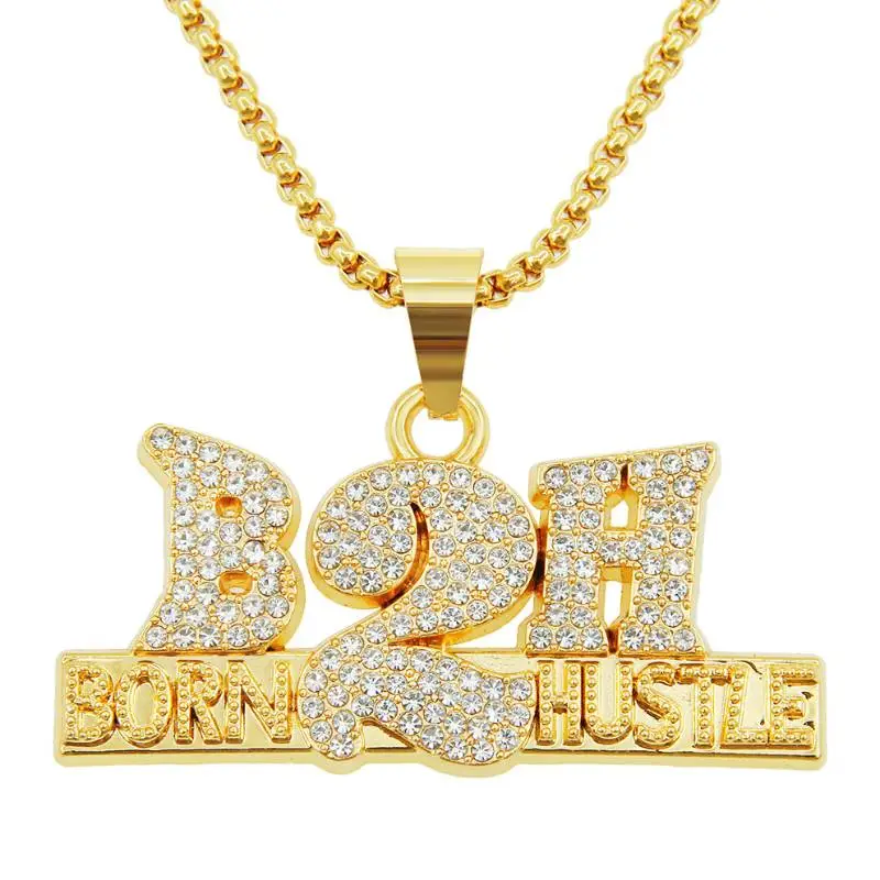 Diamond Letter Pendant Necklace-2