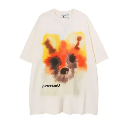 Sweet Puppy Graffiti Loose Half-Sleeved T-Shirt