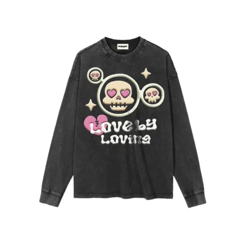 Skull Hand-painted Printed Long-sleeved T-shirt