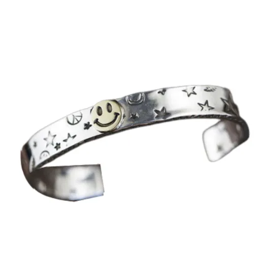 Silver Smiley Face Retro Bracelet