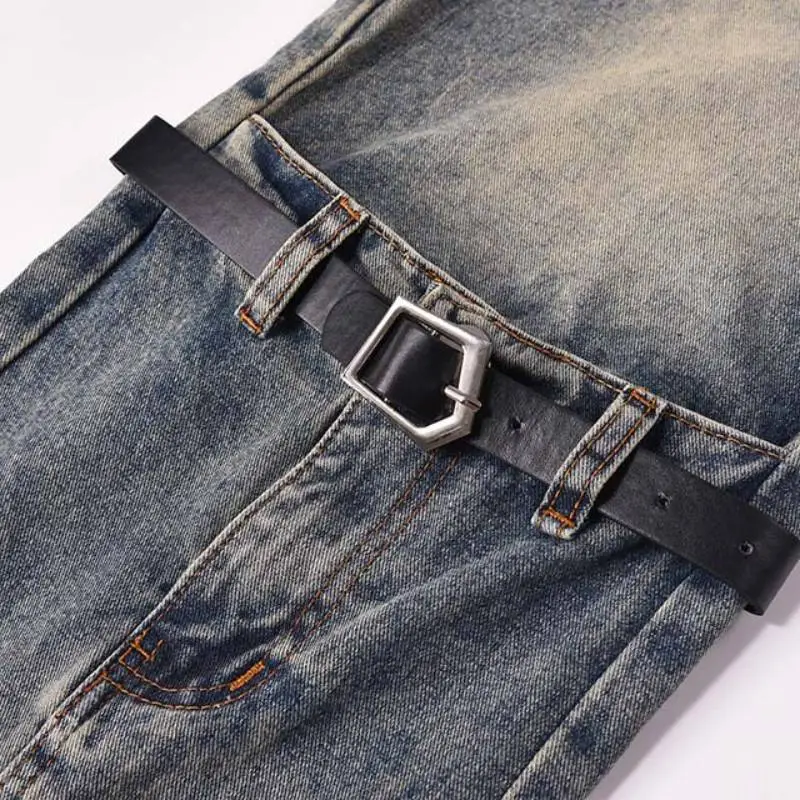 Trendy Retro Straight Jeans-3