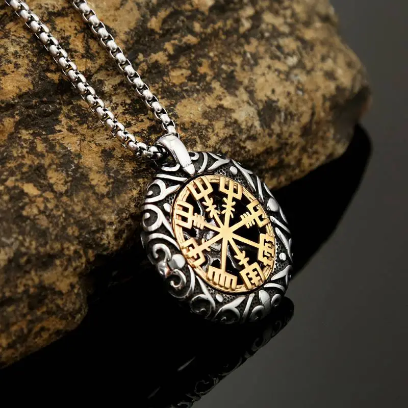 New Titanium Stainless Steel Vintage Pendant Hollow Jewelry-3