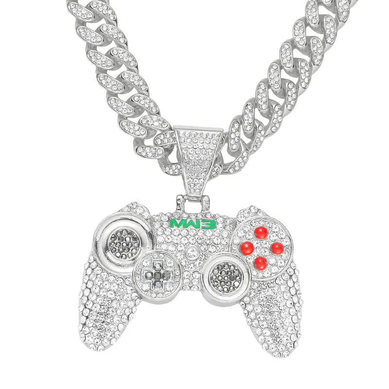 Full Diamond Pendant Necklace-3