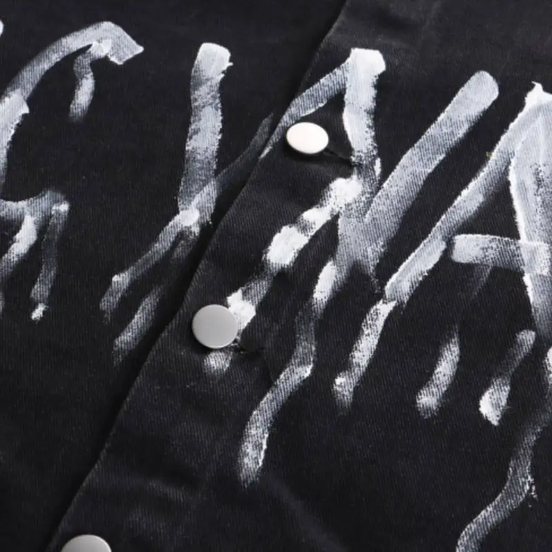 Retro Graffiti Denim Jacket-3