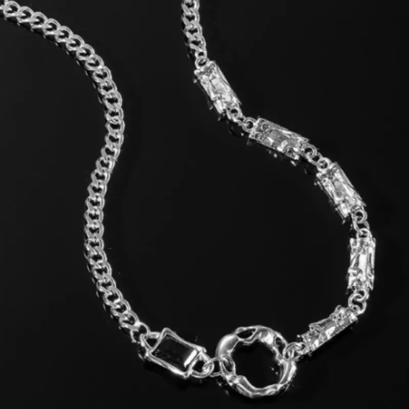 Irregular Black Gemstone Necklace-2
