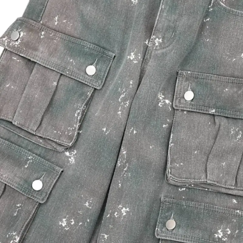 Old Tie Dye Splash Ink Y2K Low Waist Jeans-3