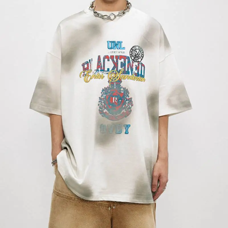 Trendy Retro Hand Painted Street T Shirt-2