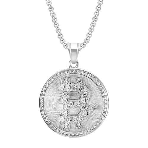 Hip-Hop Gold-Plated Bitcoin Pendant