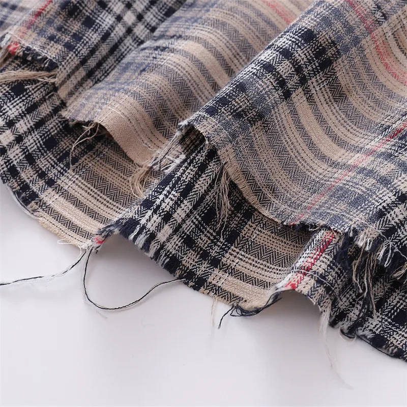 Old Washed Plaid Wear resistant Breathable Design Sense Shirts-5