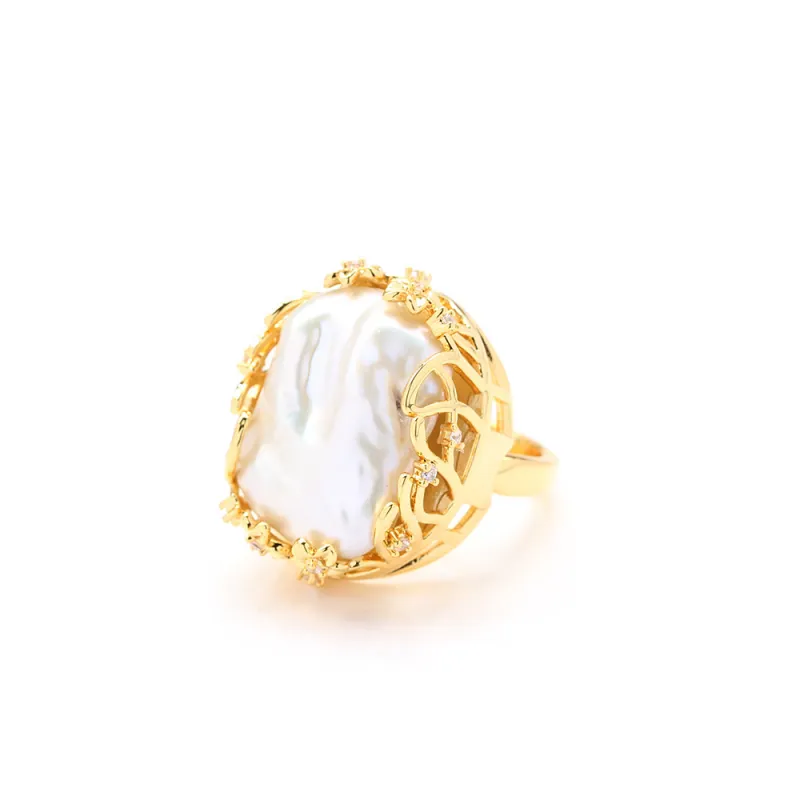 Retro Pearl Two Color Ring-1