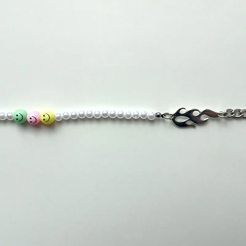 Stainless Steel Highlight Pearl Splicing Necklace-2