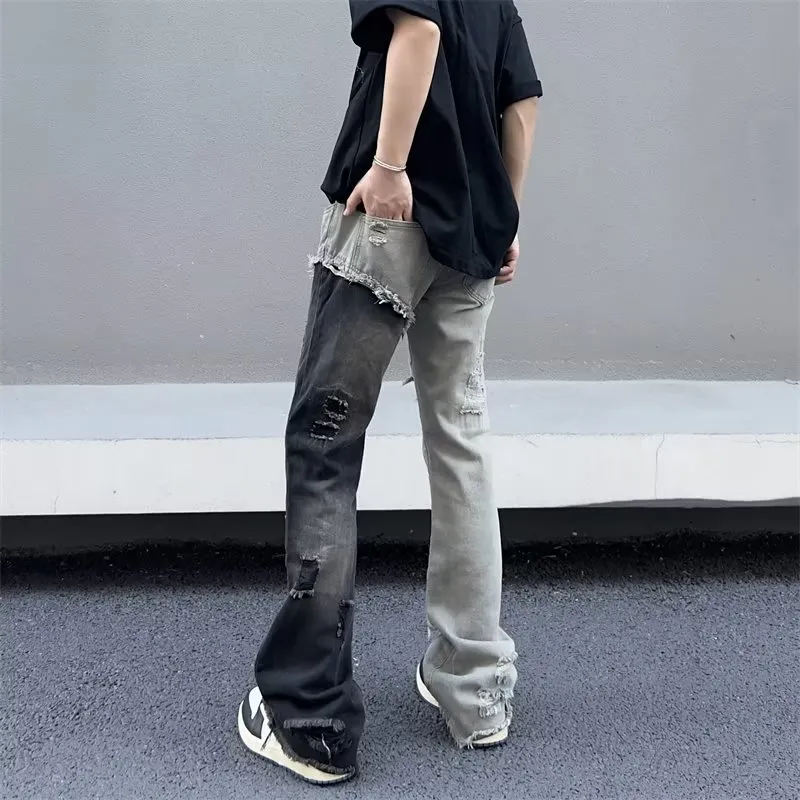Trendy Straight Ripped Jeans-1