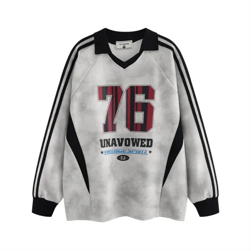 Printed Sports Letter Long Sleeve Sweatshirt