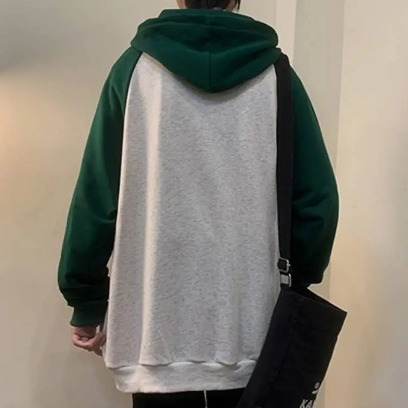 Casual Hooded Jacket with Splicing Design-10