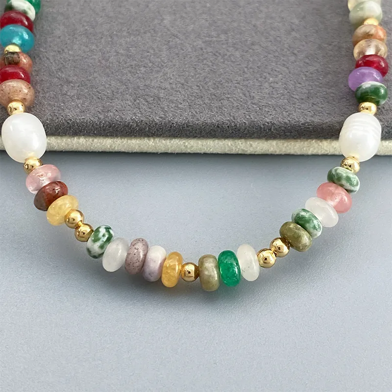 Retro Color Beaded Pearl Necklace-4