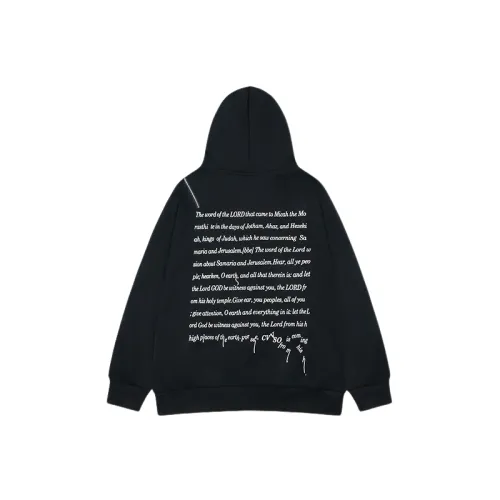 Design Irregular Zipper Letter Printed Hoodie