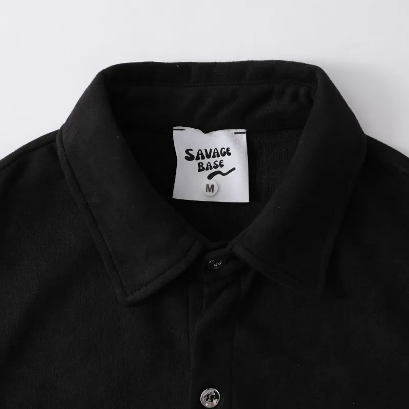 Loose Casual Metal Suede Shirt-7