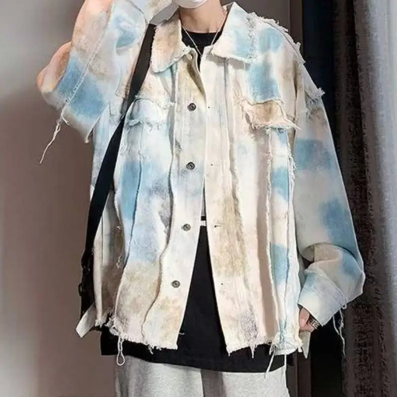 Loose Trendy Tie Dyed Gradient Jacket-2