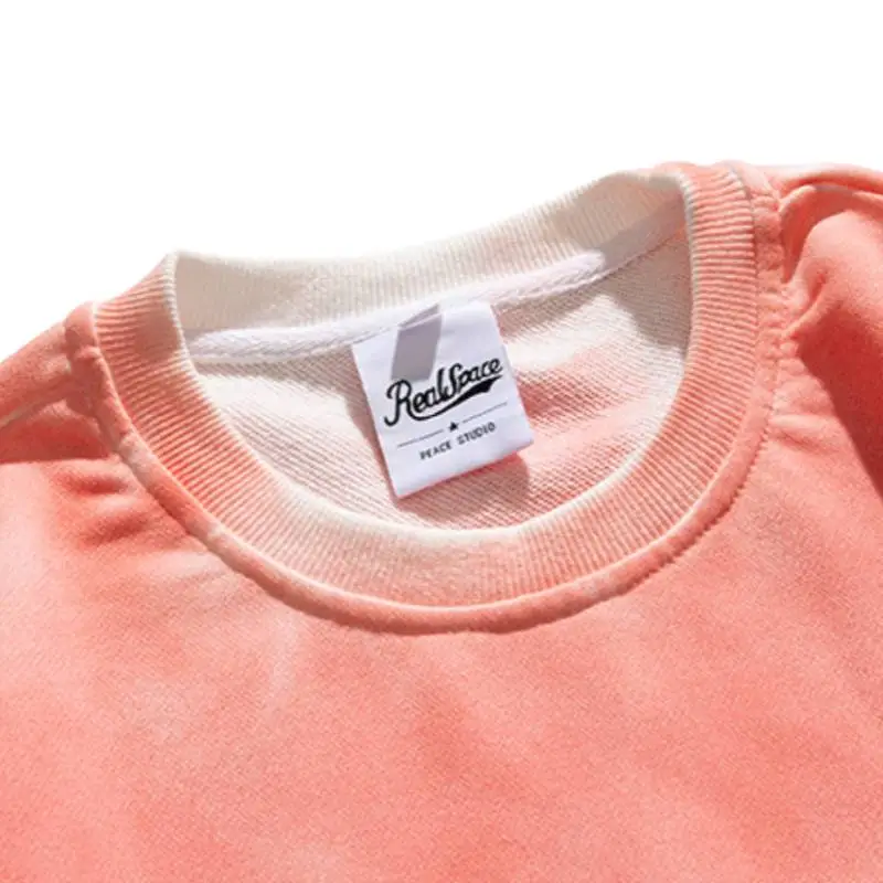 Washed Gradient Casual Printing Pullover Sweatshirt-4