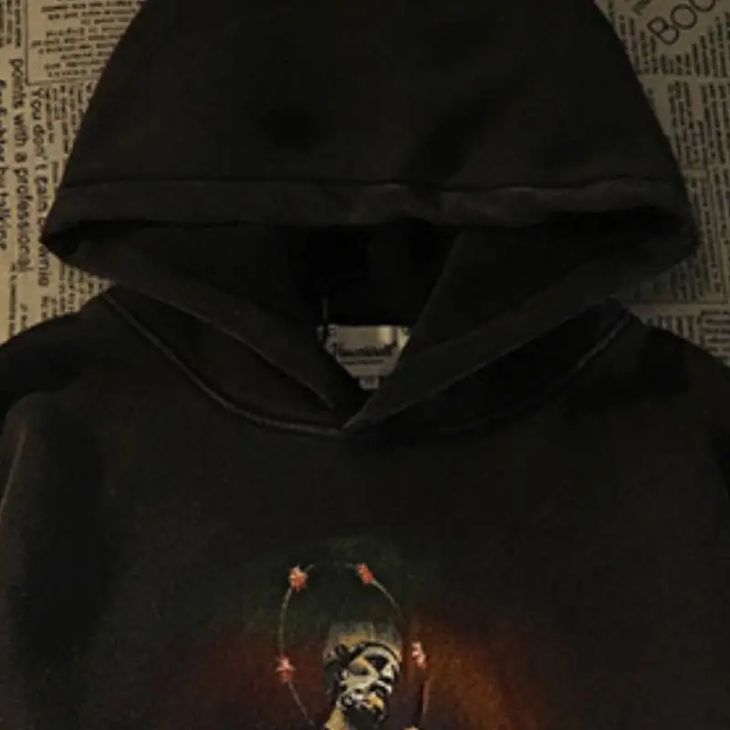Retro Fashion Jesus Loose Hoodie-2
