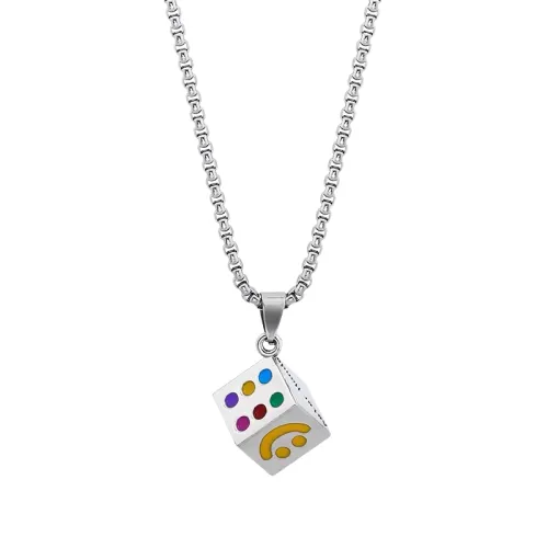 Trendy Multi-Sided Dice Pendant Necklace