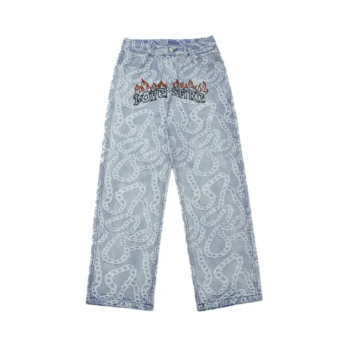 PASET Embroidered Hip Hop Straight Printed Hiphop Jeans
