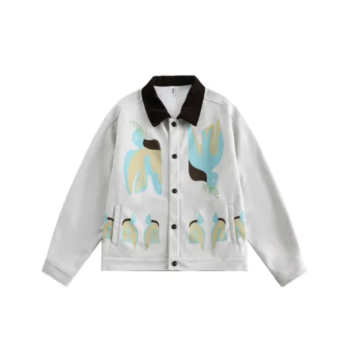 Fashion Street New Suede Fun Printed Loose Jacket