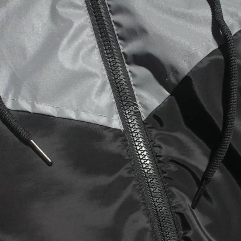 New Color Matching Reflective Windbreaker Casual Hoodie-6
