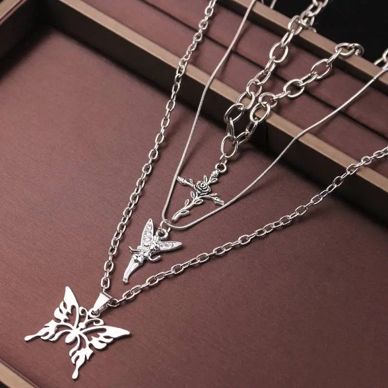 Butterfly Angel Multi Layer Necklace-8