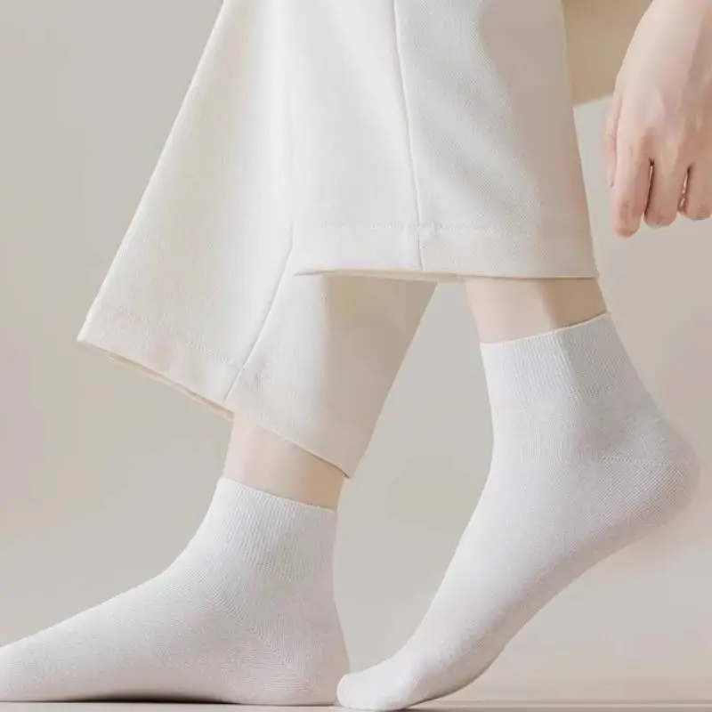 Casual Plain Polyester Mid Calf Sock-4