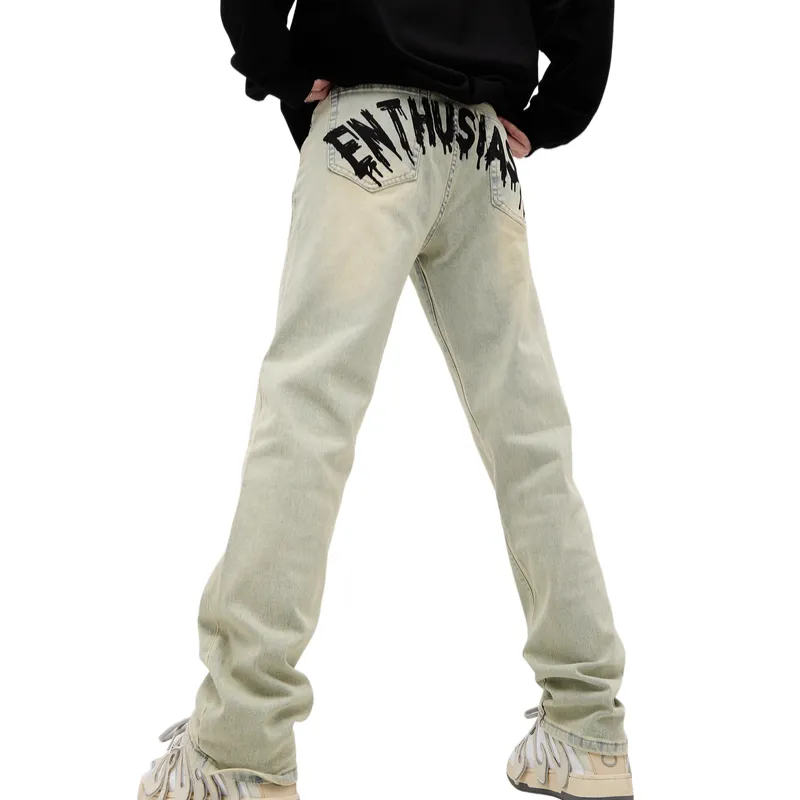 Retro Print Jeans-3