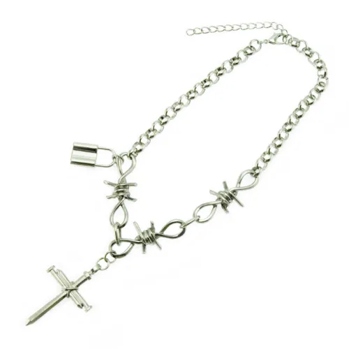 Cross Lock Pendant Necklace