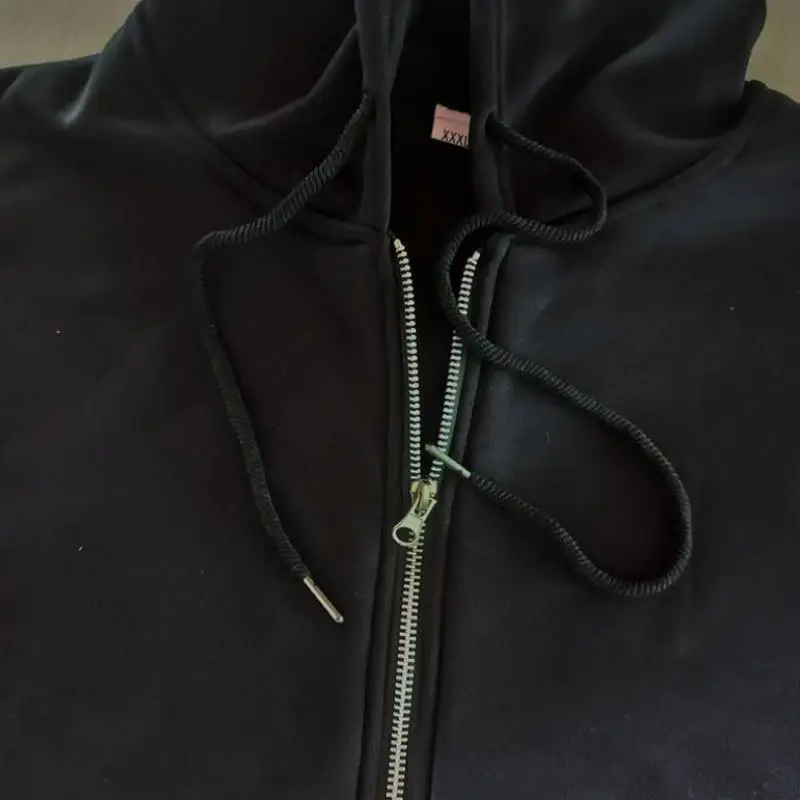 Zipper Gothic Letter Print Hoodie-6