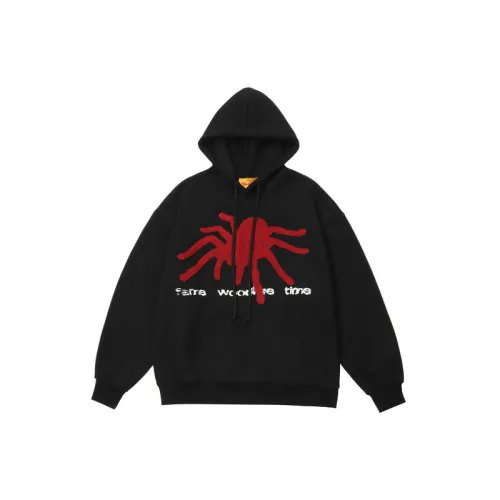 Vintage Spider Pattern Fleece Hoodie