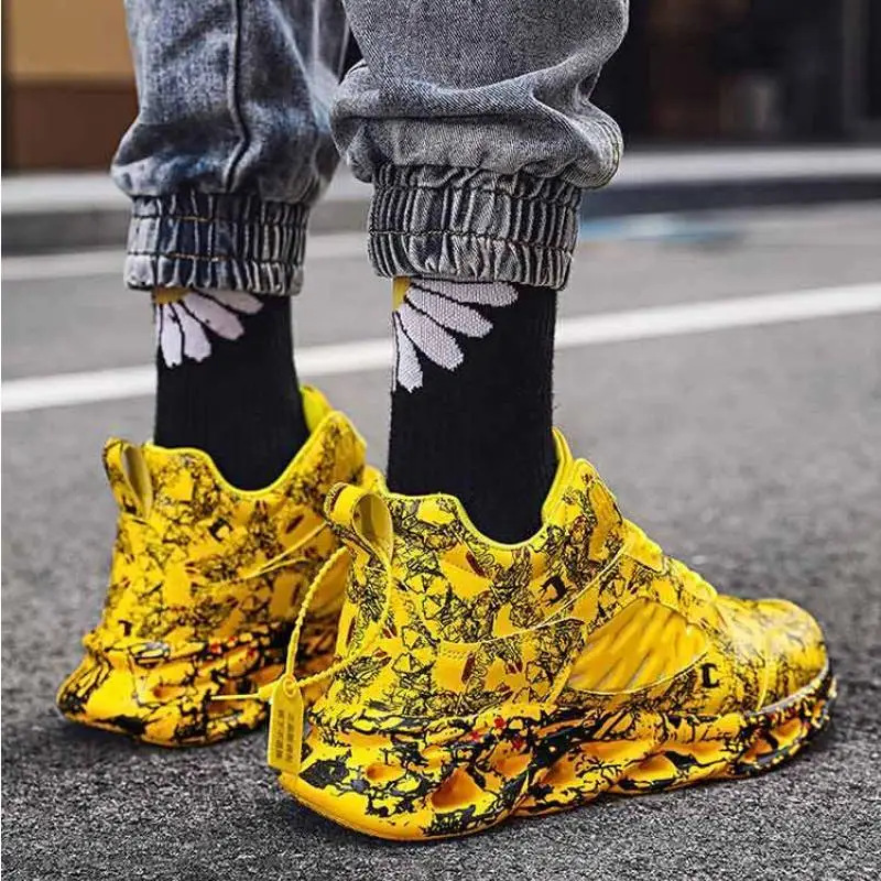 Graffiti High top Lightweight Breathable Tide Shoes-5