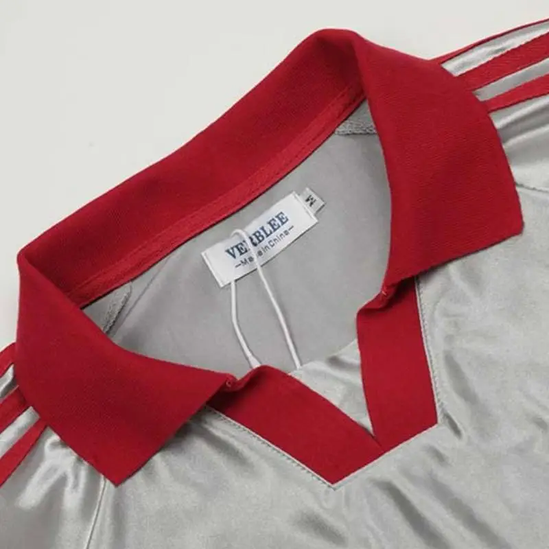 Loose Casual Embroidered Polo Shirt-5