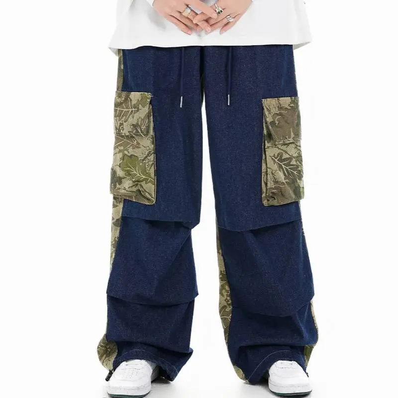 Retro Multi Pocket Loose Pants-2